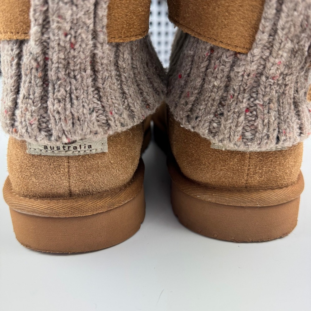 UGG Cambridge 1003175 Womens 10 Chestnut Suede Knit Cuff Buckle Boots - Picture 10 of 14